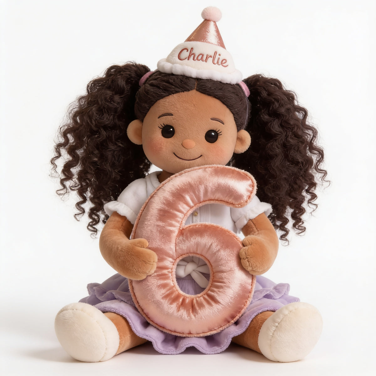 Coussin en fausse fourrure noir personnalisé pour anniversaire, cadeau d'anniversaire pour enfants