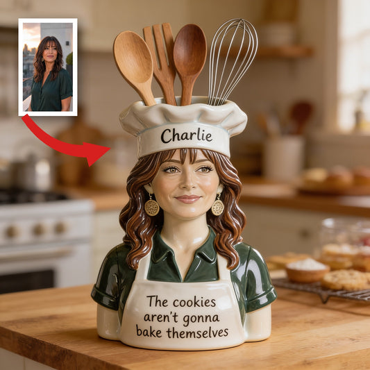Pot en acrylique personnalisé Femme Boulanger Latina - Décor de cuisine