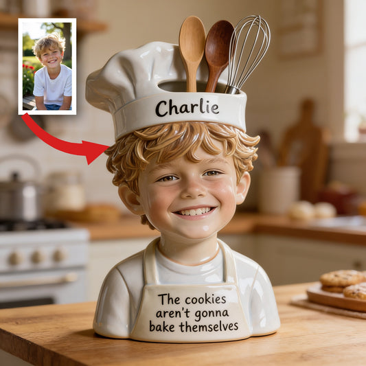Cadeau Décoratif Personnalisé Pot Acrylique Petit Chef Garçon pour Fils Petit-fils