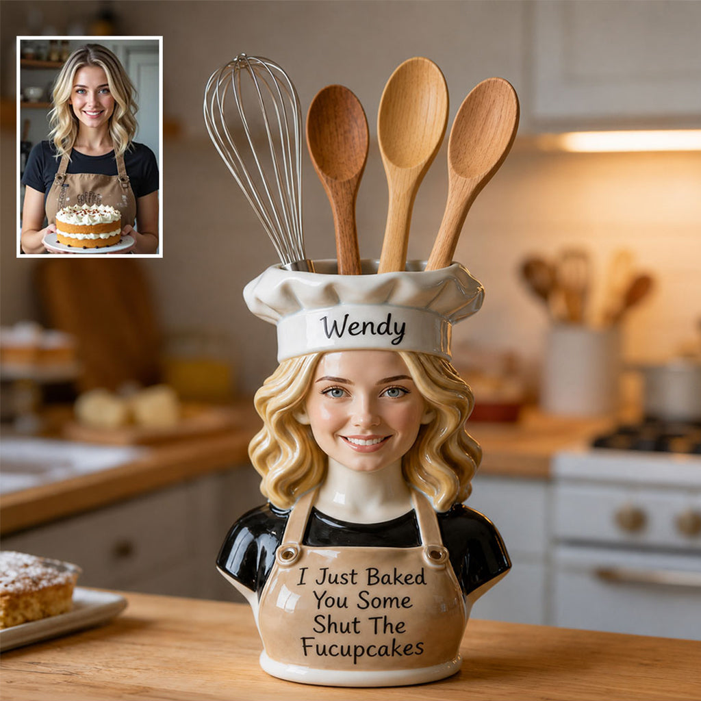Personalized Little Girl Chef Acrylic Pot, Baking Gift for Daughter Granddaughter Niece