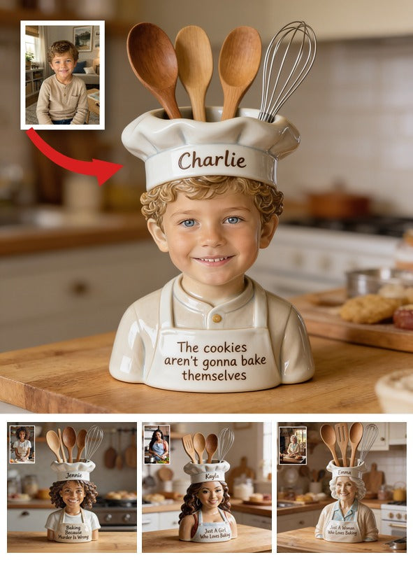 Pot de cuisine en acrylique personnalisé petit chef latino