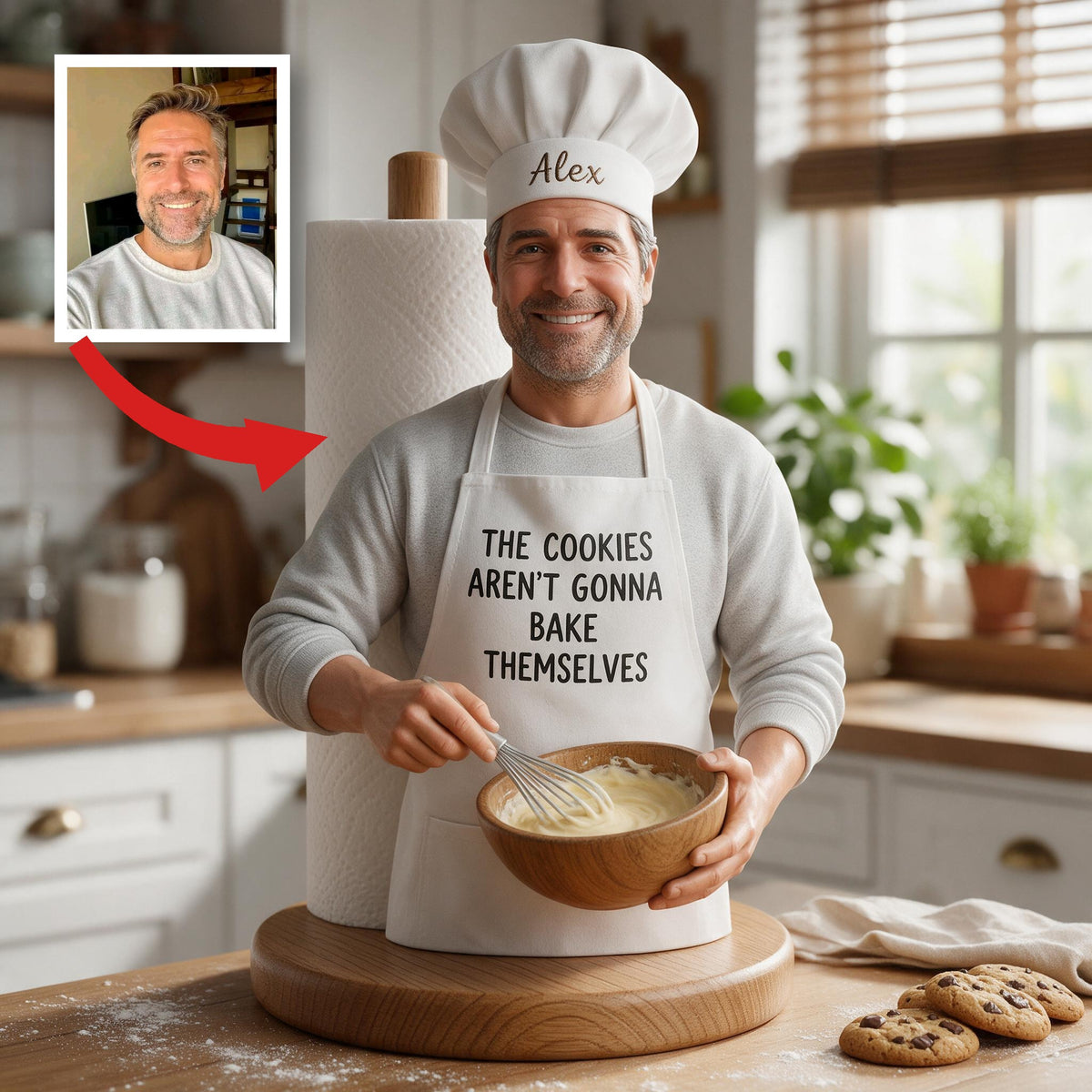 Support à Essuie-Tout Personnalisé Photo pour Papa Latino Papi Cadeau Décor Cuisine Amusant