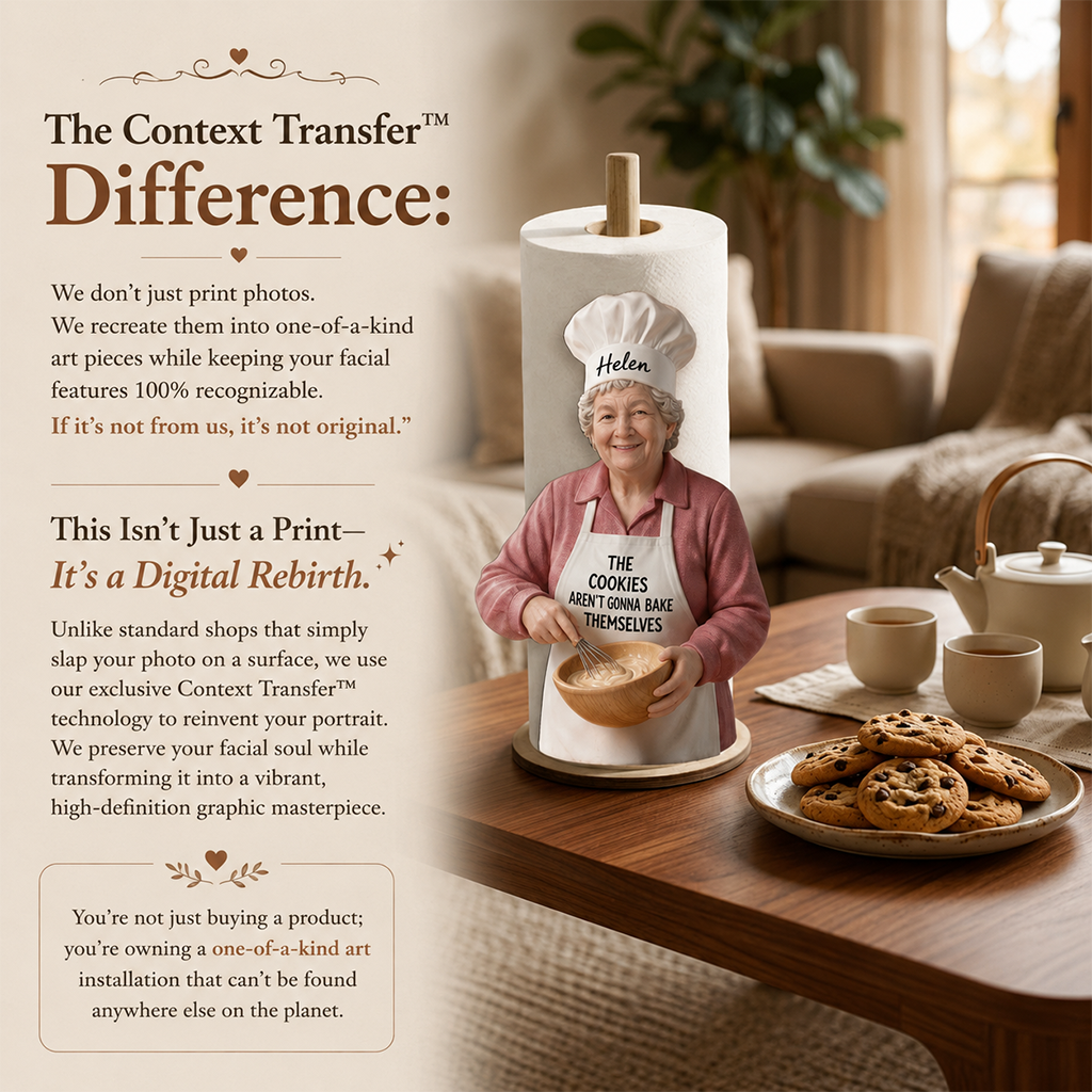 Support à essuie-tout personnalisé Femme Chef Pâtissière Décor de Cuisine Cadeau