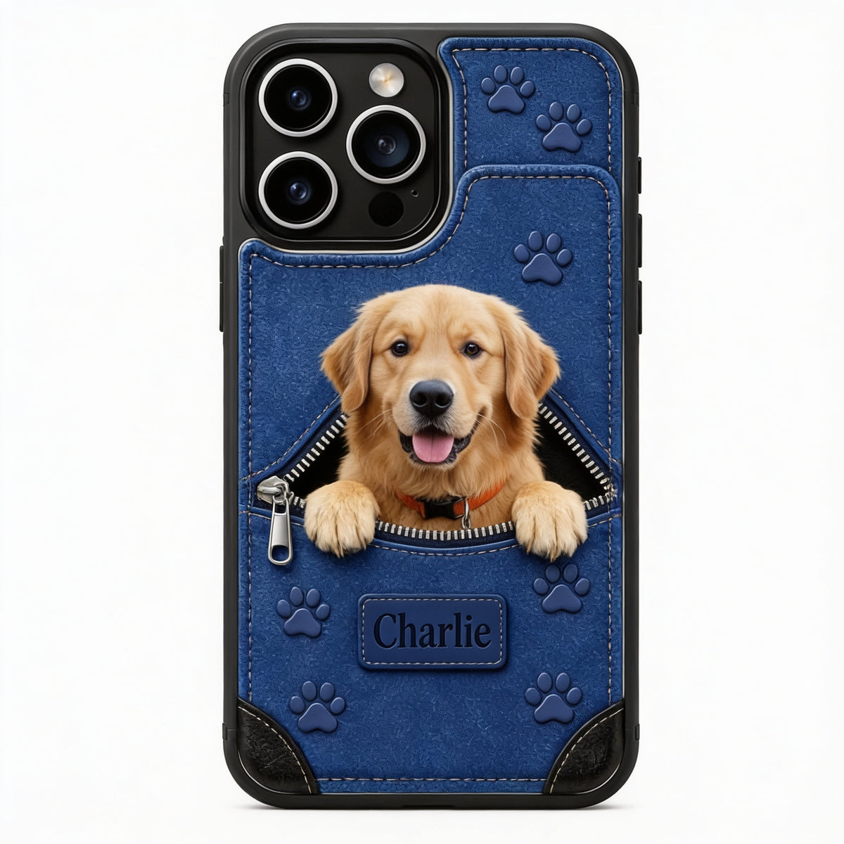 Personalized Peeking Golden Retriever Wallet Phone Case Pet Lover Gift