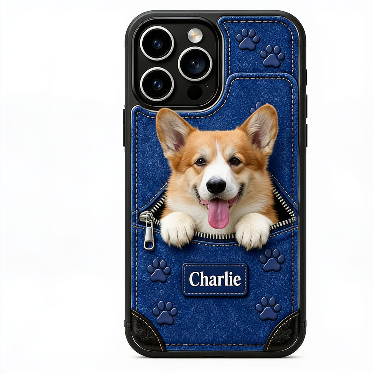 Personalized Tan and White Pembroke Welsh Corgi Wallet Phone Case Pet Lover Gift