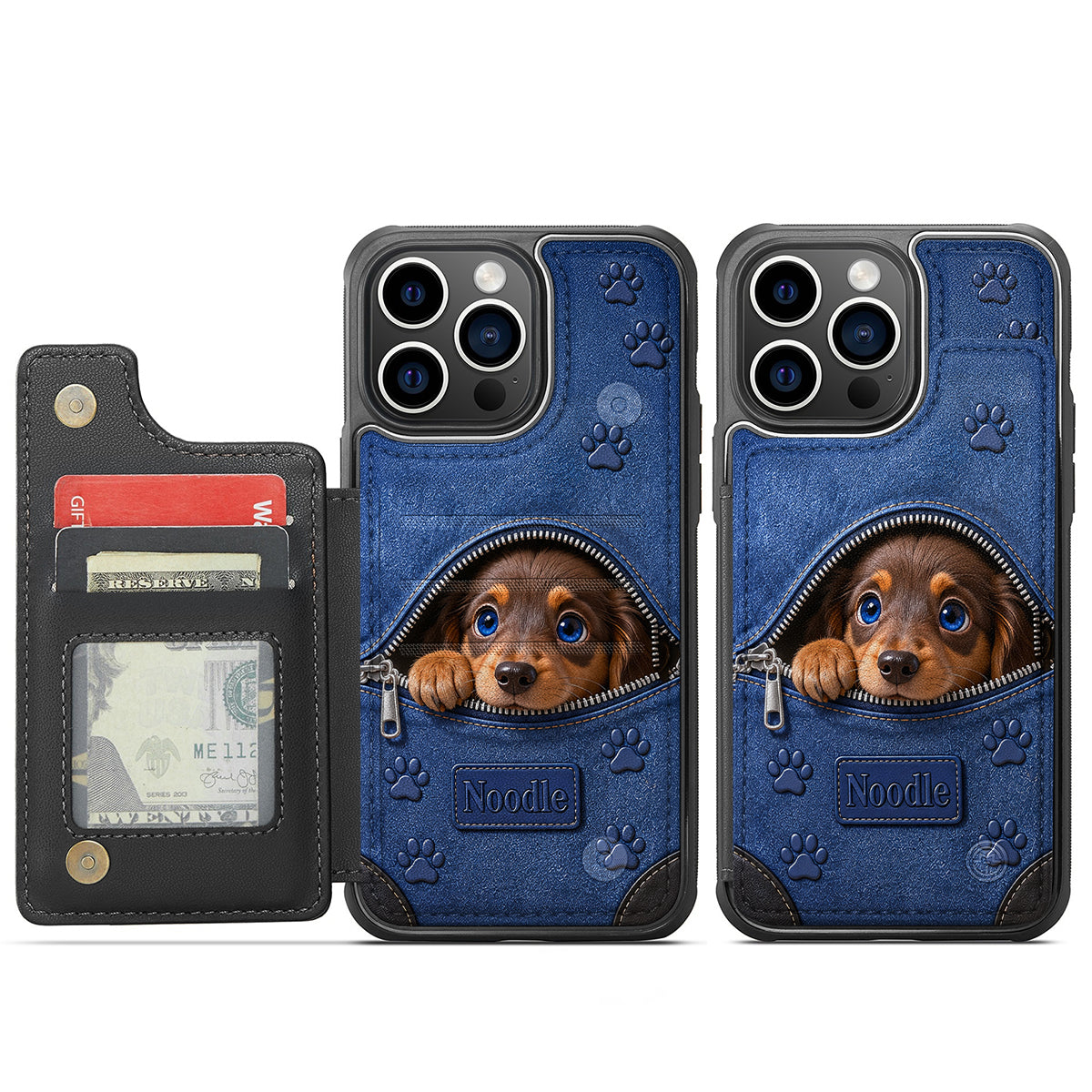 Personalized Long Fur Shih Tzu Wallet Phone Case Dog Lover Gift