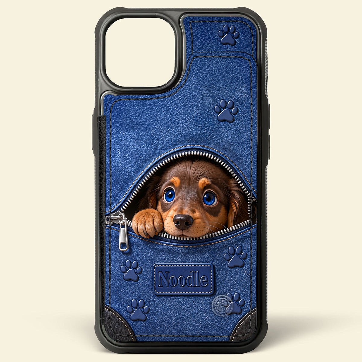 Personalized Fluffy Golden Pomeranian Wallet Phone Case Dog Lover Gift