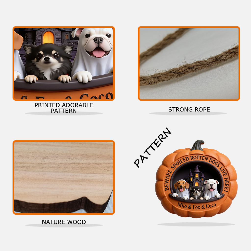Personalized Halloween Black and White Border Collie Pumpkin Wood Sign Home Decor