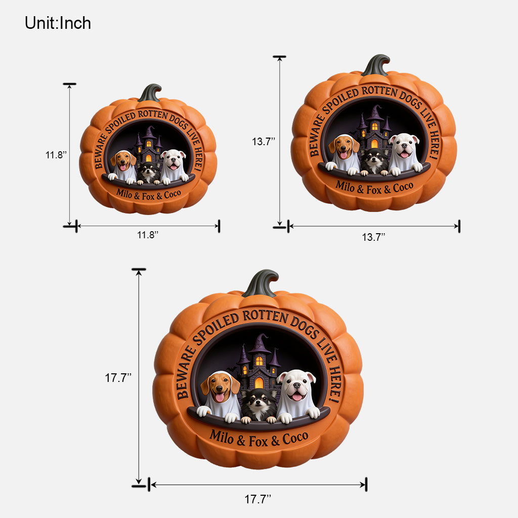 Personalized Halloween Tan & White Pembroke Welsh Corgi Pumpkin Shaped Wood Sign