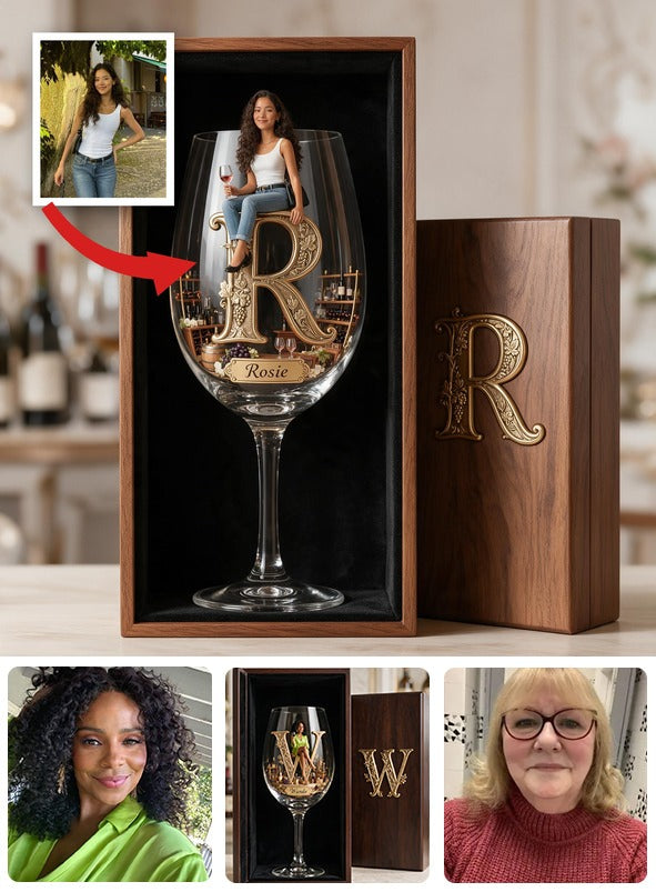 Set de Verres à Vin Personnalisé Femme Latina avec Boîte en Bois