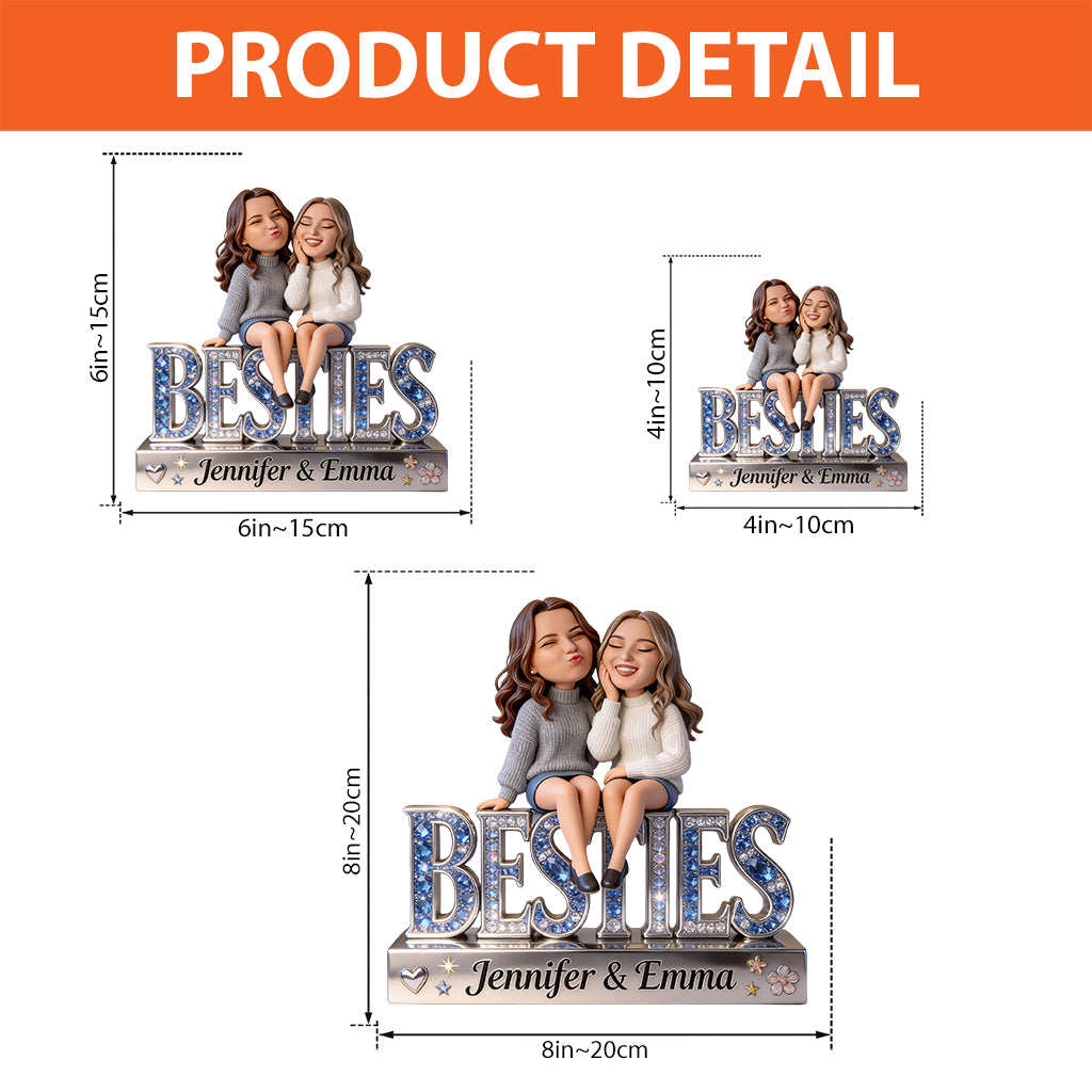 Personalized Older Black Best Friends Custom Shaped Acrylic Plaque Bestie Gift