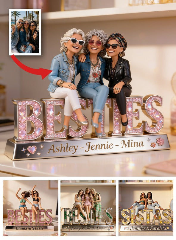 Personalized Older Latina Best Friends Custom Shaped Acrylic Plaque Bestie Gift
