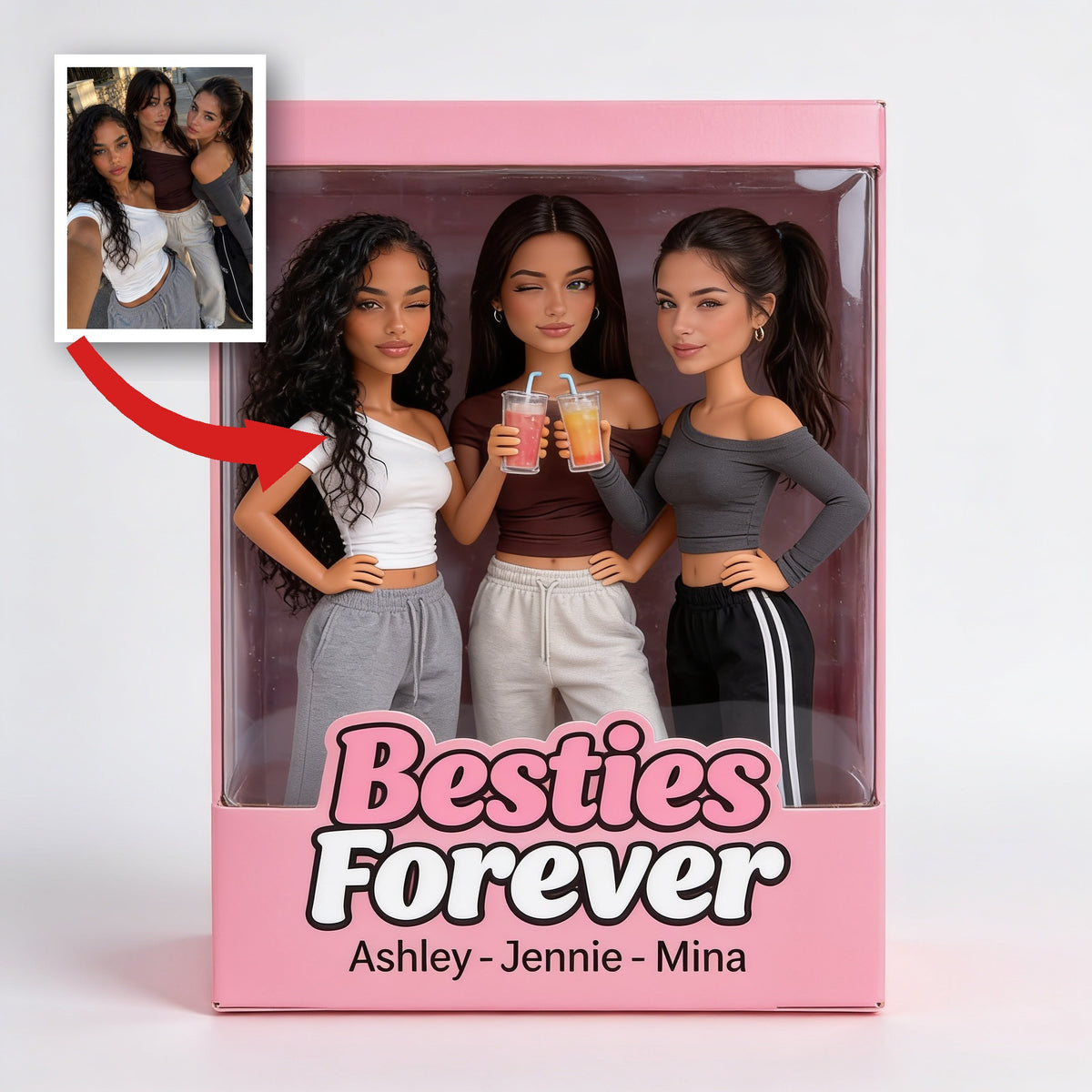 Custom Photo Latina Best Friends Shaped Acrylic Plaque Besties Forever Gift