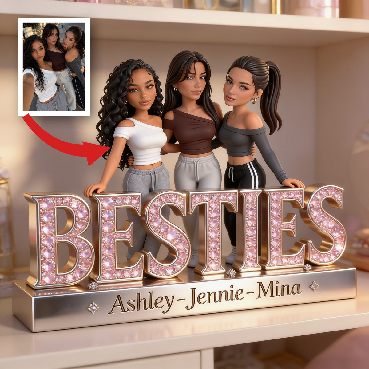 Personalized Latina Best Friends Custom Shaped Acrylic Plaque Bestie Gift