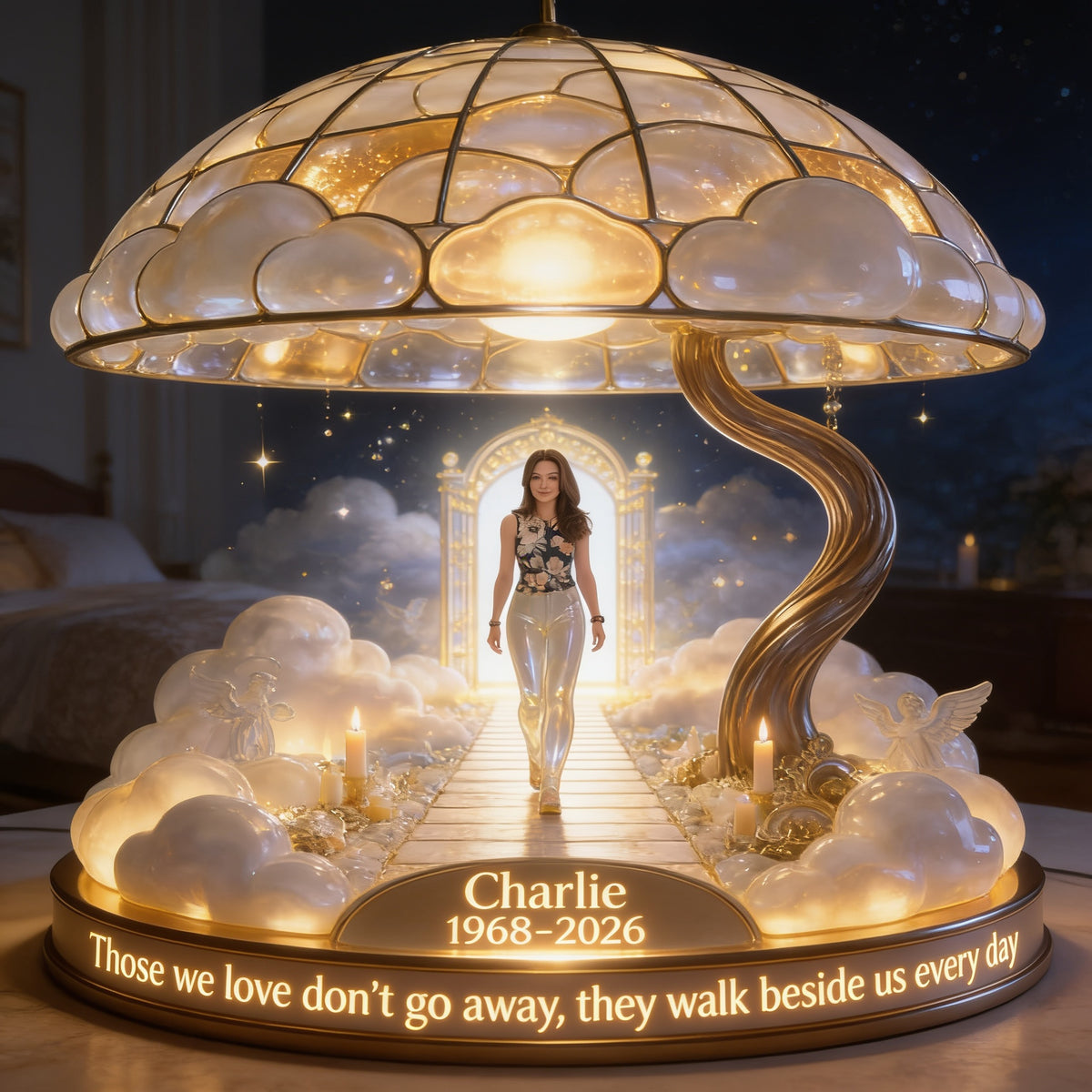 Lampe de Nuit LED Acrylique Personnalisée en Mémoire pour Femme Âgée