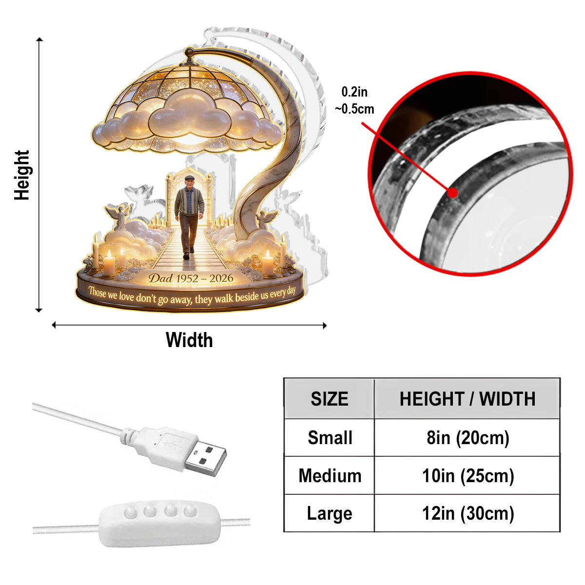 Lampe de Nuit LED Acrylique Personnalisée en Mémoire d'une Petite Fille Noire