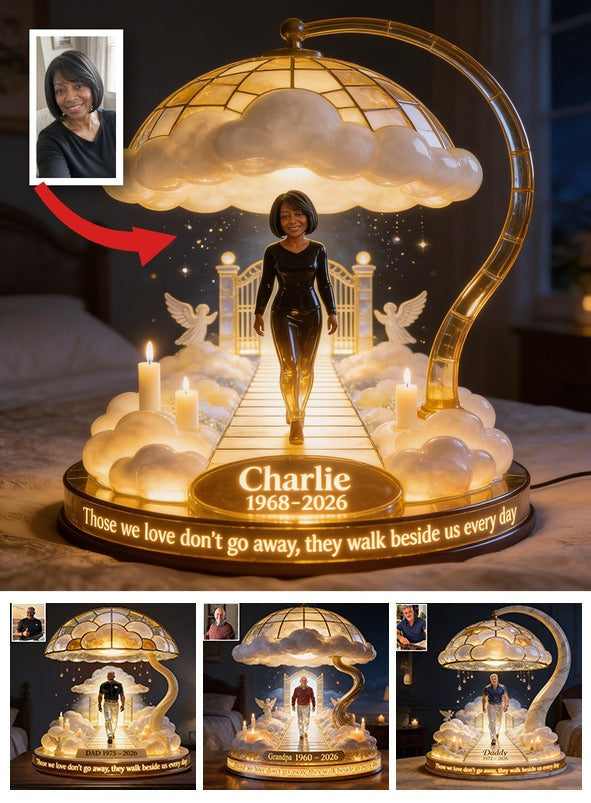 Personalized Black Woman Memorial Acrylic LED Night Light Remembrance Gift