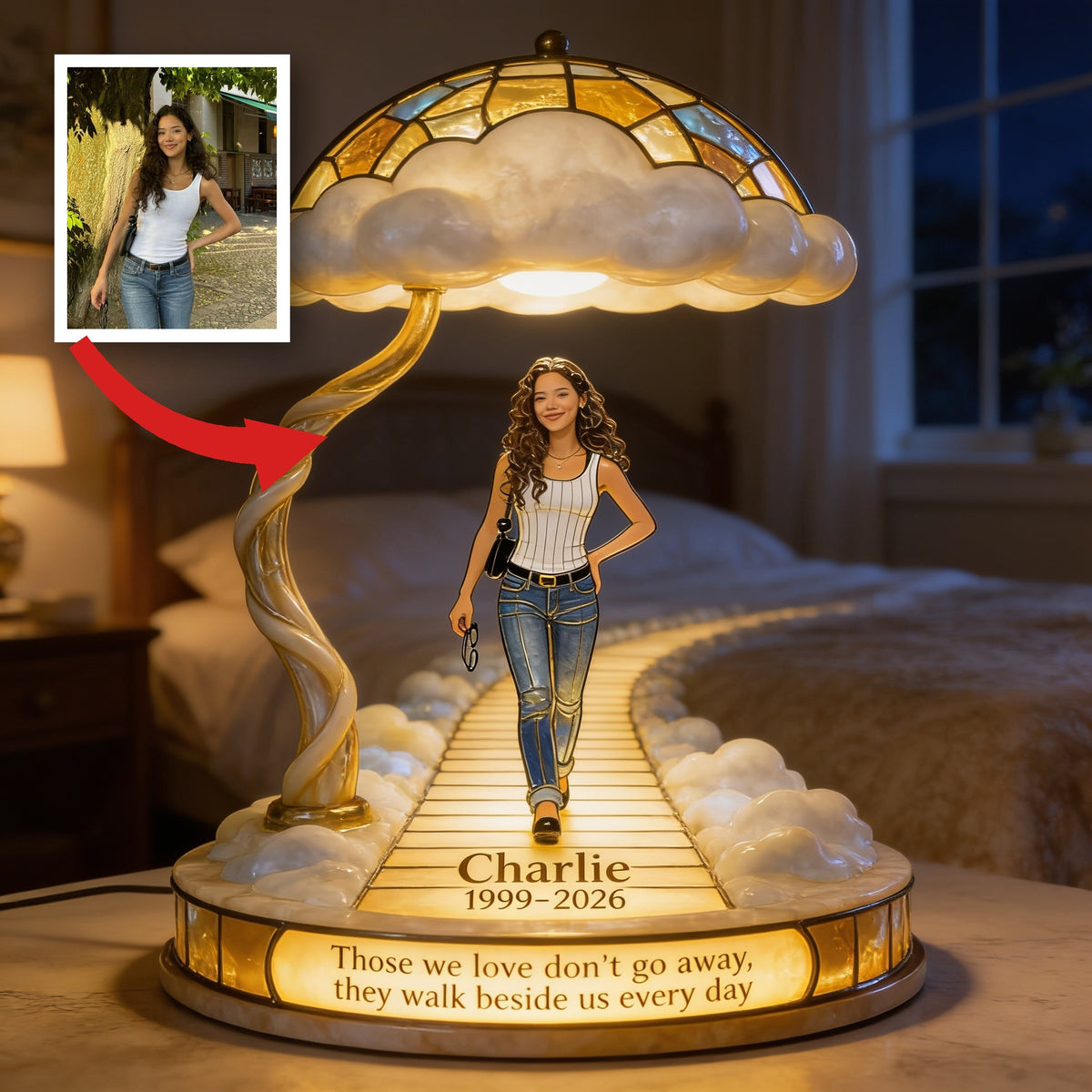 Lampe de Nuit LED Acrylique Personnalisée en Mémoire d'une Femme Latina