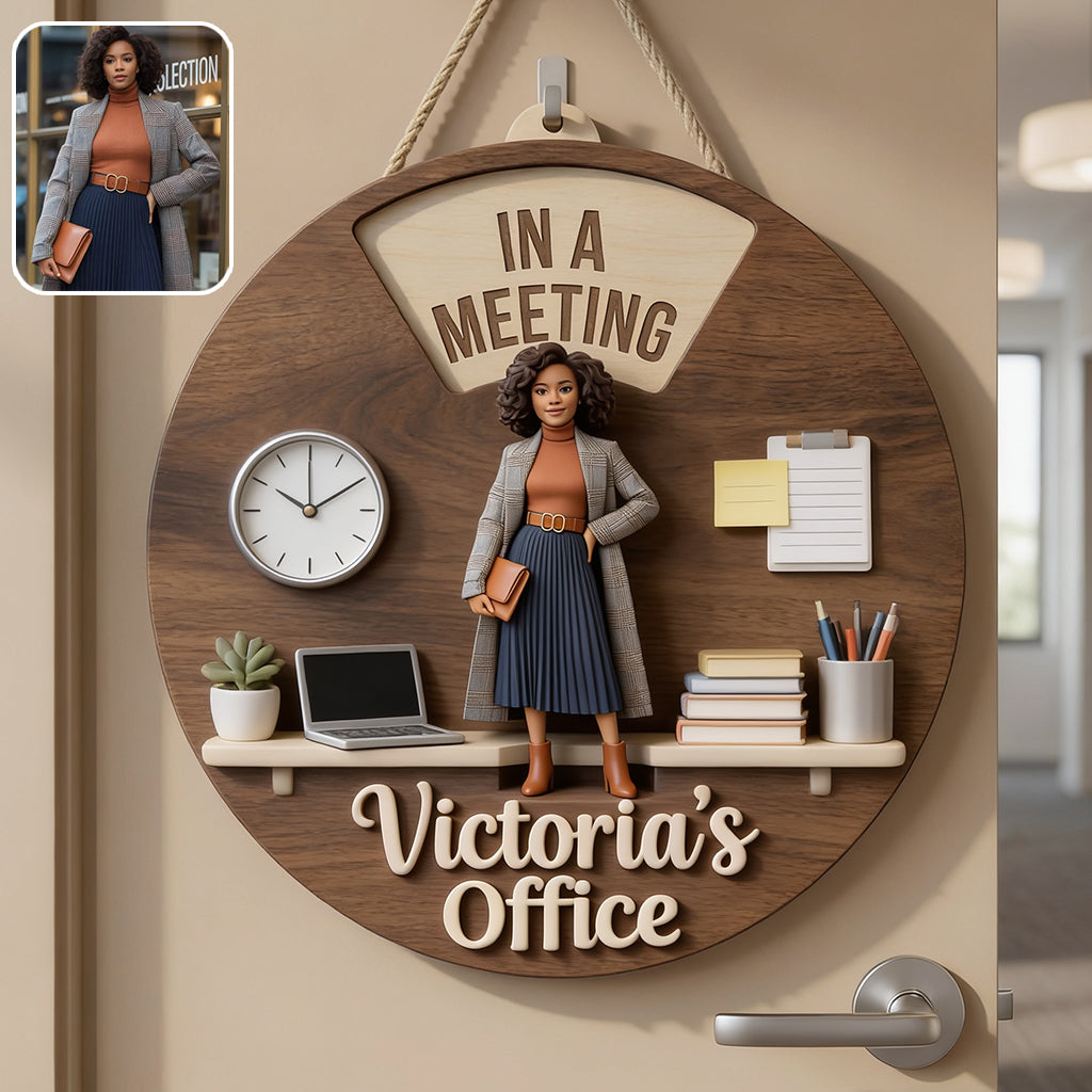 Custom Photo Office Woman Spinner Sign Do Not Disturb Office Door Decor