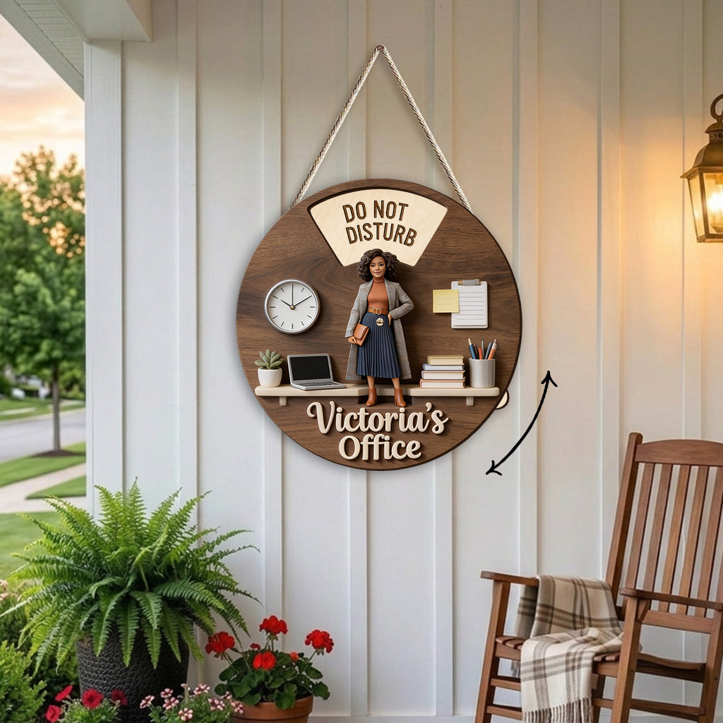 Panneau Personnalisé Femme Noire Bureau Indicateur Décor de Porte