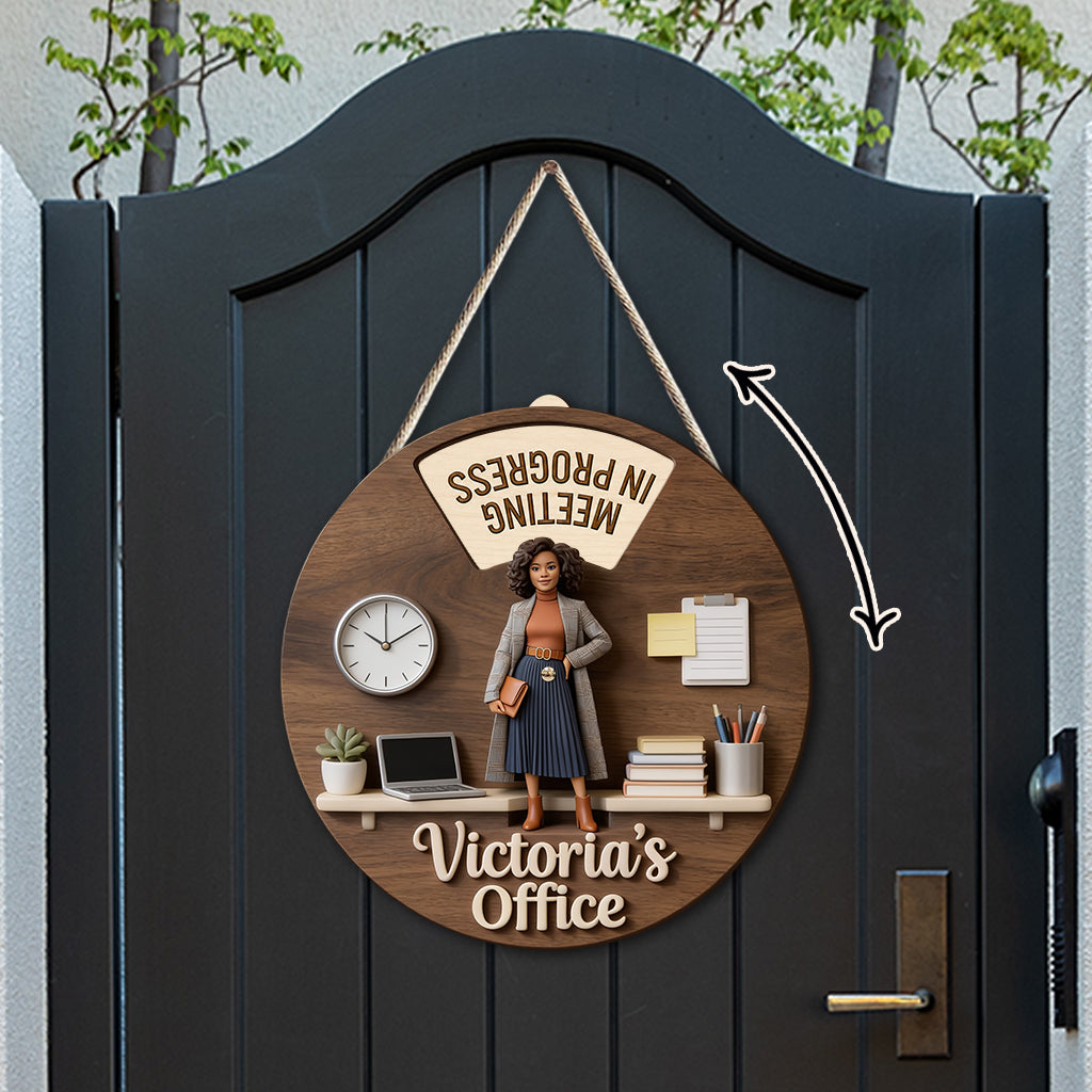 Custom Photo Office Man Spinner Status Sign Office Door Decor