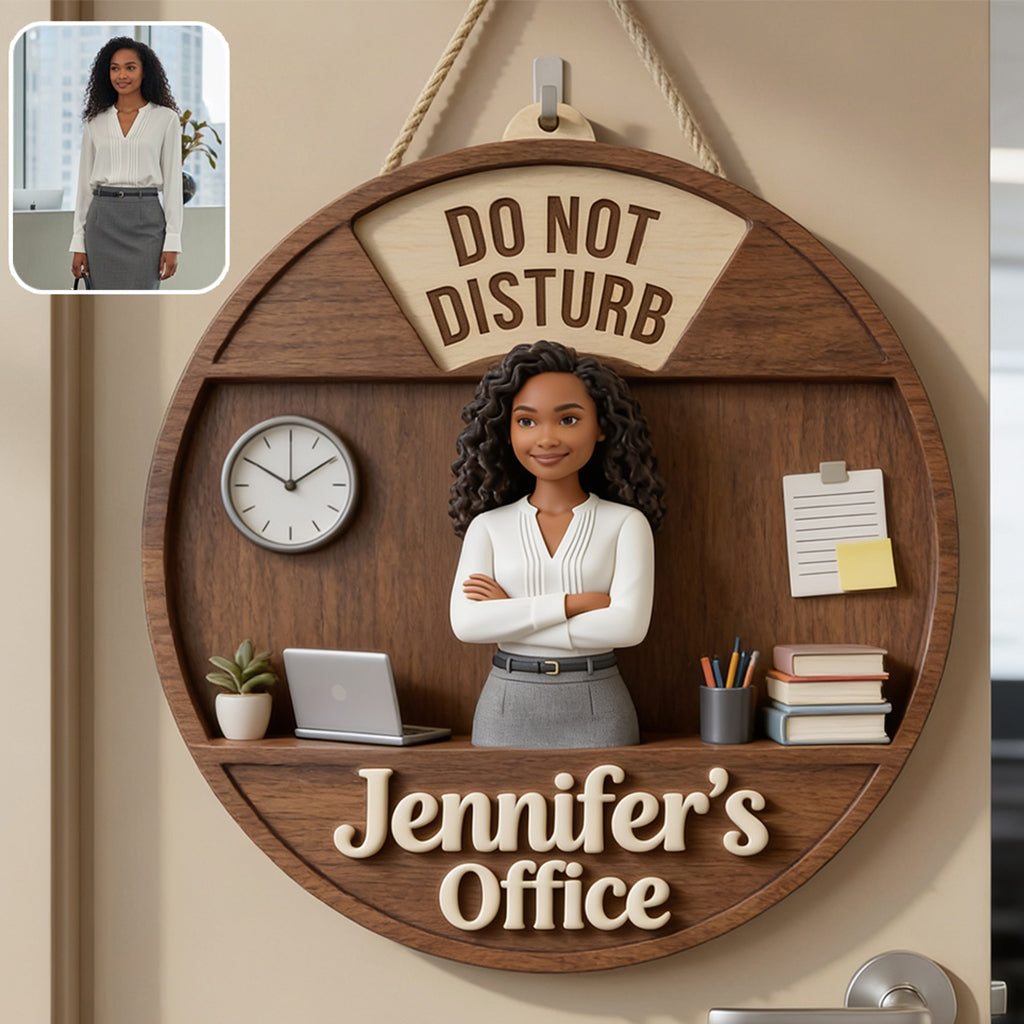 Custom Photo Office Man Spinner Status Sign Office Door Decor