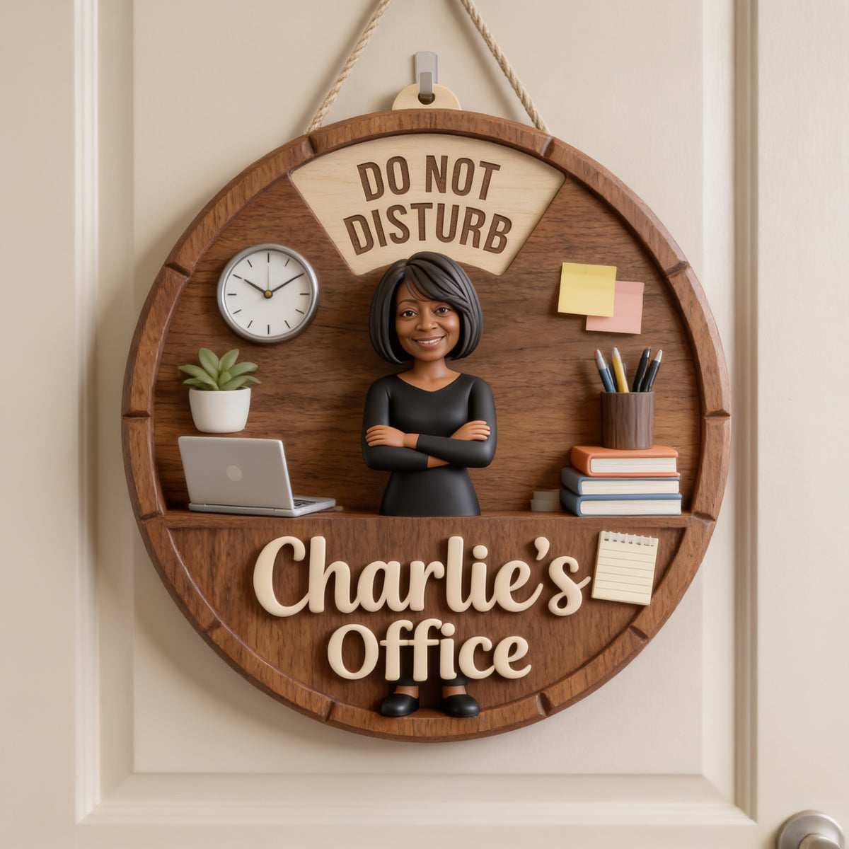 Panneau Personnalisé Photo Femme Noire Âgée Bureau Décor
