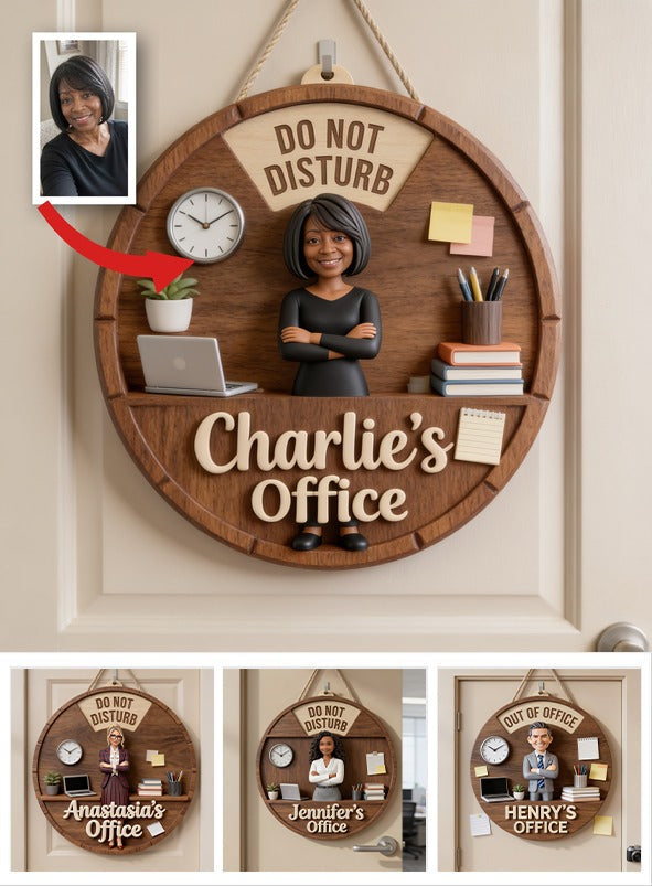 Panneau Personnalisé Photo Femme Noire Âgée Bureau Décor