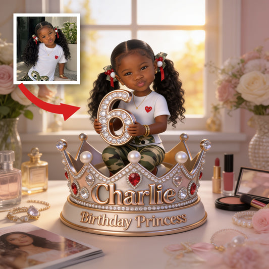 Personalized Birthday Black Little Girl Custom Shaped Acrylic Plaque, Daughter Granddaughter Niece Gift