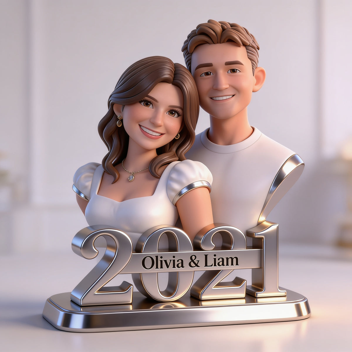 Personalized 5th Anniversary Couple 2021 Custom Shaped Acrylic Plaque Keepsake Gift