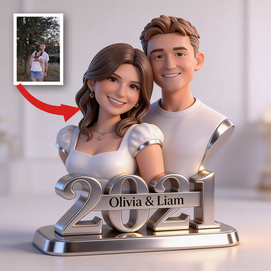 Personalized 5th Anniversary Couple 2021 Custom Shaped Acrylic Plaque Keepsake Gift