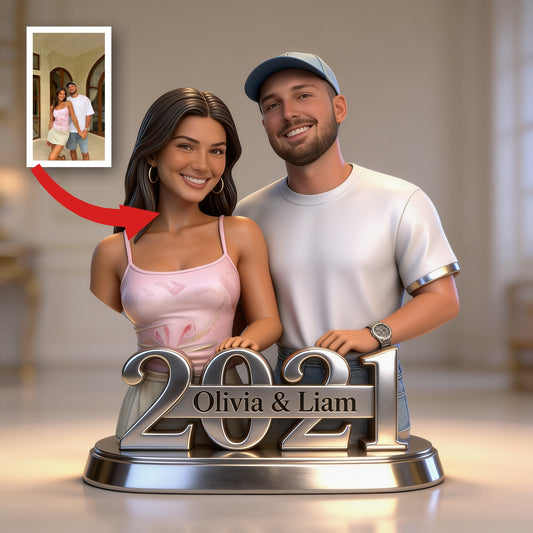 Personalized 5th Anniversary Latino Couple Custom Shaped Acrylic Plaque 2021 Keepsake Gift
