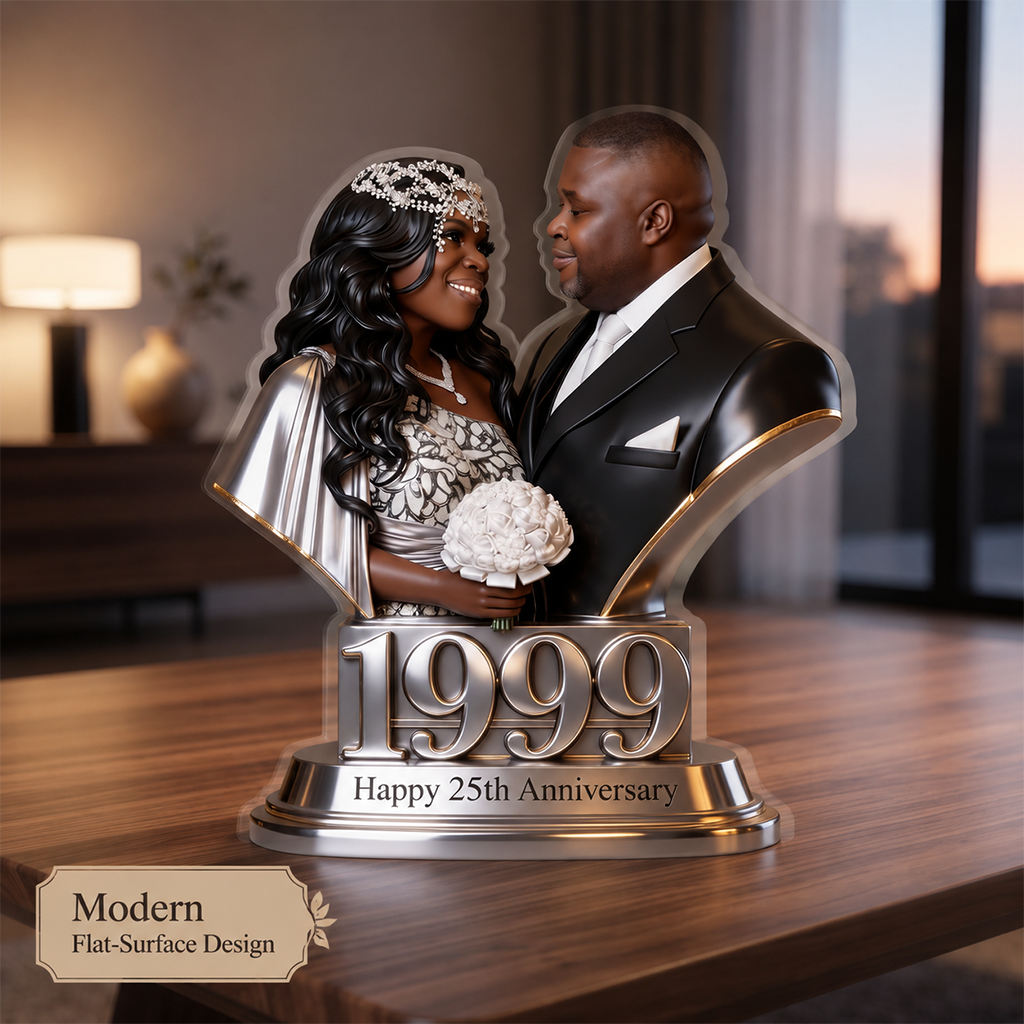Personalized 5th Anniversary Latino Couple Custom Shaped Acrylic Plaque 2021 Keepsake Gift
