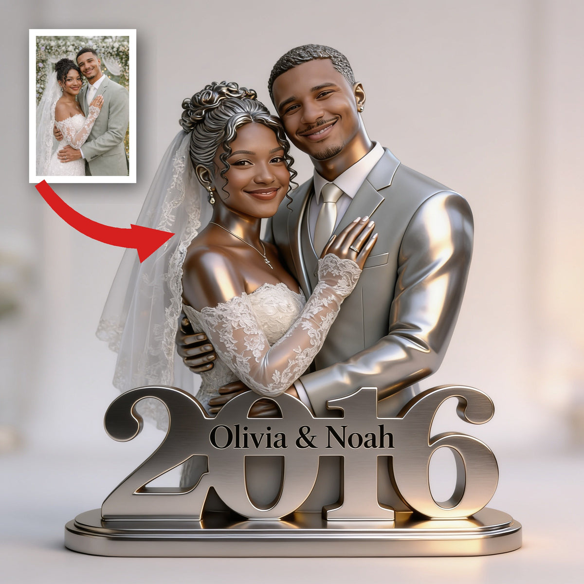Custom Photo 10th Wedding Anniversary Latino Couple 2016 Acrylic Plaque