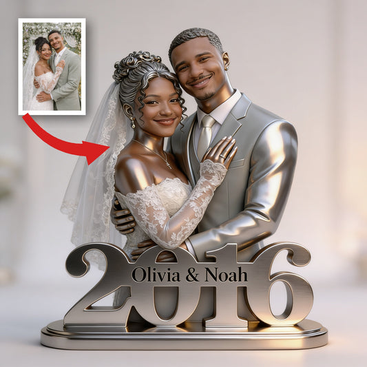 Custom Photo 10th Wedding Anniversary Latino Couple 2016 Acrylic Plaque