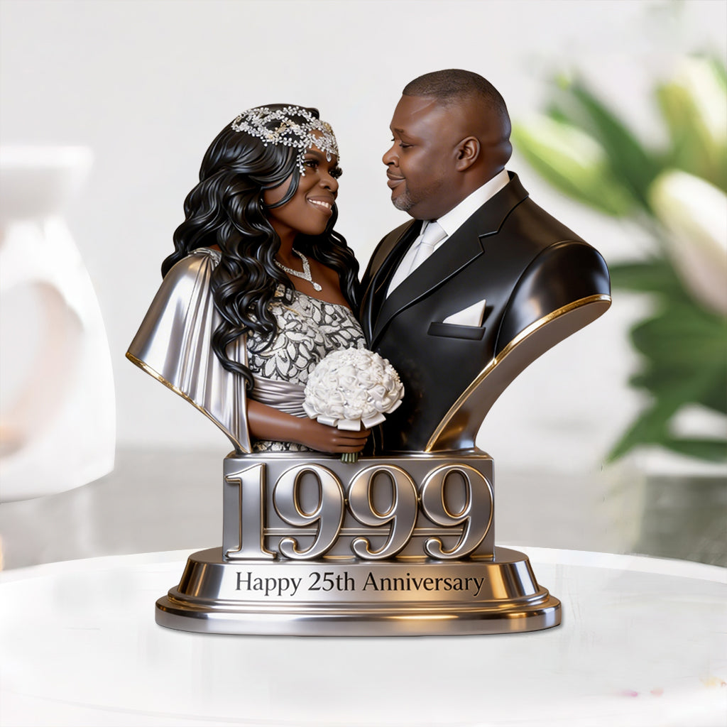 Custom Photo 40th Anniversary Older Latino Couple 1986 Shaped Acrylic Plaque