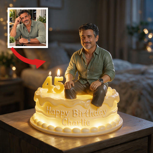 Personalized 50th Birthday Middle-Aged Latino Man Acrylic LED Night Light Keepsake Gift