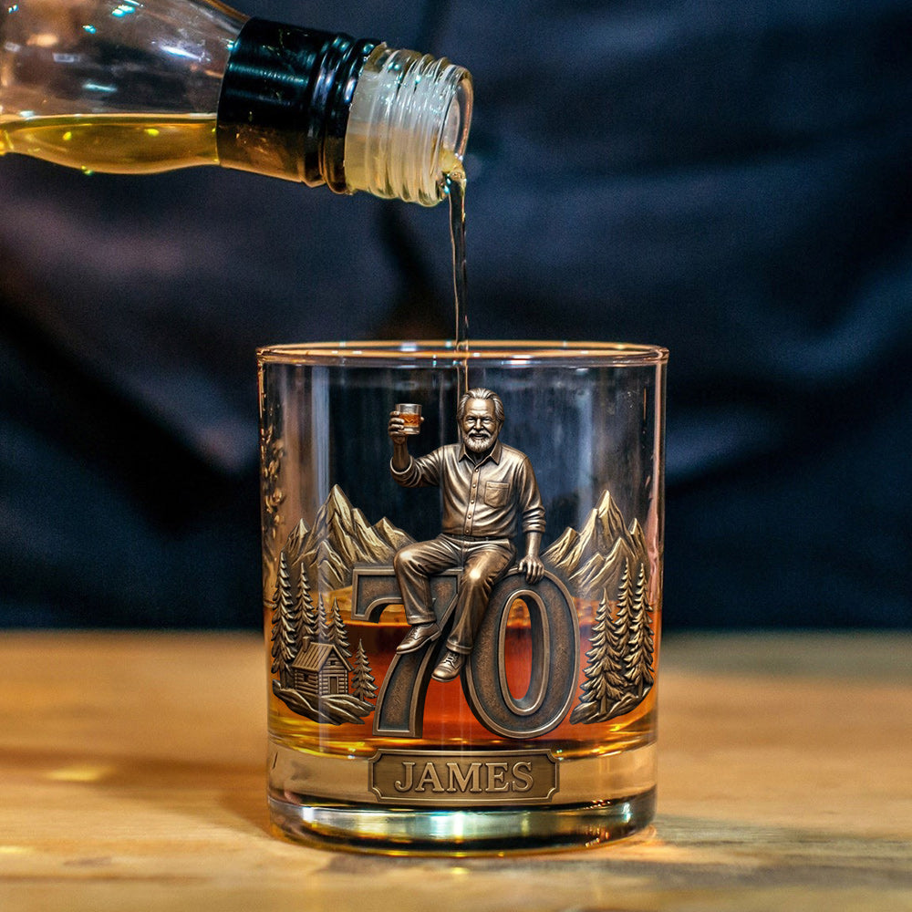 Personalized 25th Birthday Black Woman Whiskey Glass Gift For Her