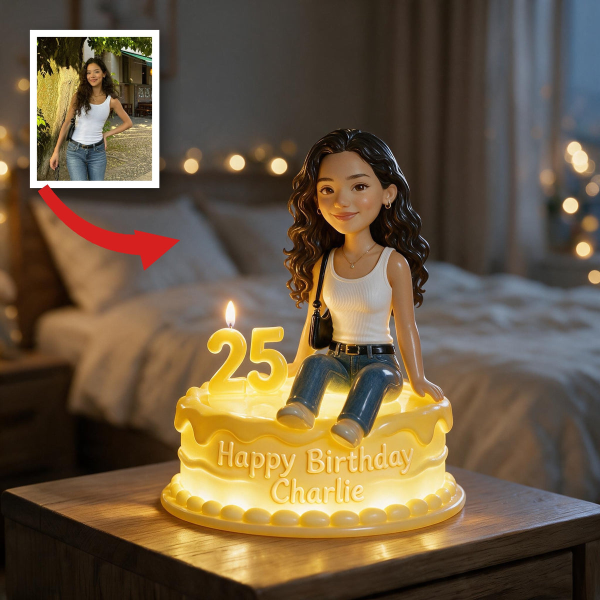 Lampe de Nuit LED Acrylique Personnalisée pour le 21e Anniversaire d'une Femme Latina
