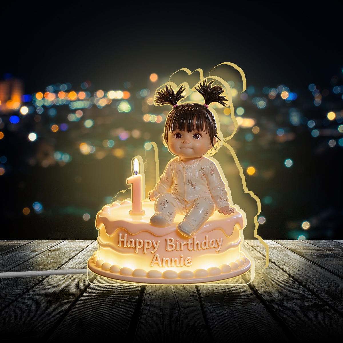Personalized 25th Birthday Latino Man Acrylic LED Night Light Keepsake Gift