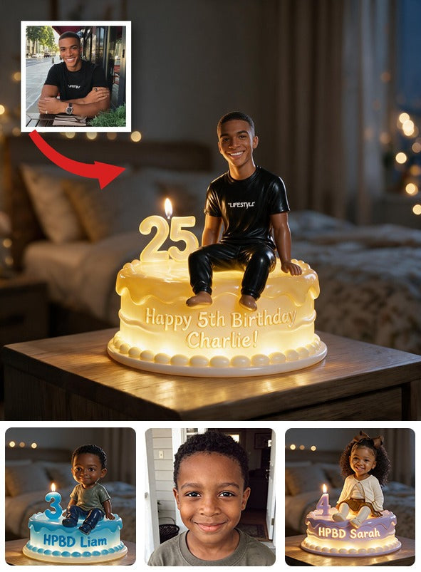 Personalized 21st Birthday Black Man Acrylic LED Night Light Gift for Him