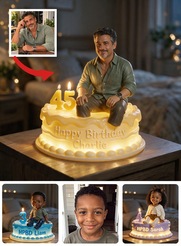 Personalized 50th Birthday Middle-Aged Latino Man Acrylic LED Night Light Keepsake Gift