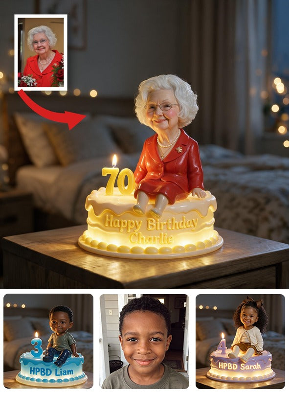 Lampe de Nuit LED Acrylique Personnalisée 70e Anniversaire Femme Âgée