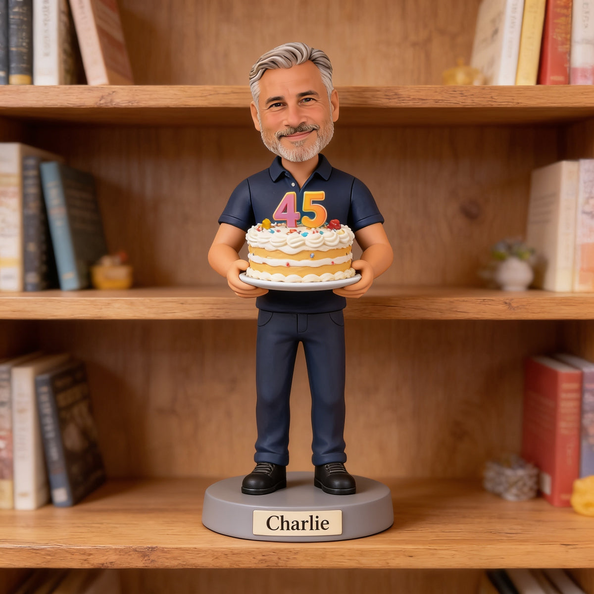 Plaque en acrylique personnalisée pour le 45e anniversaire d'un homme d'âge moyen