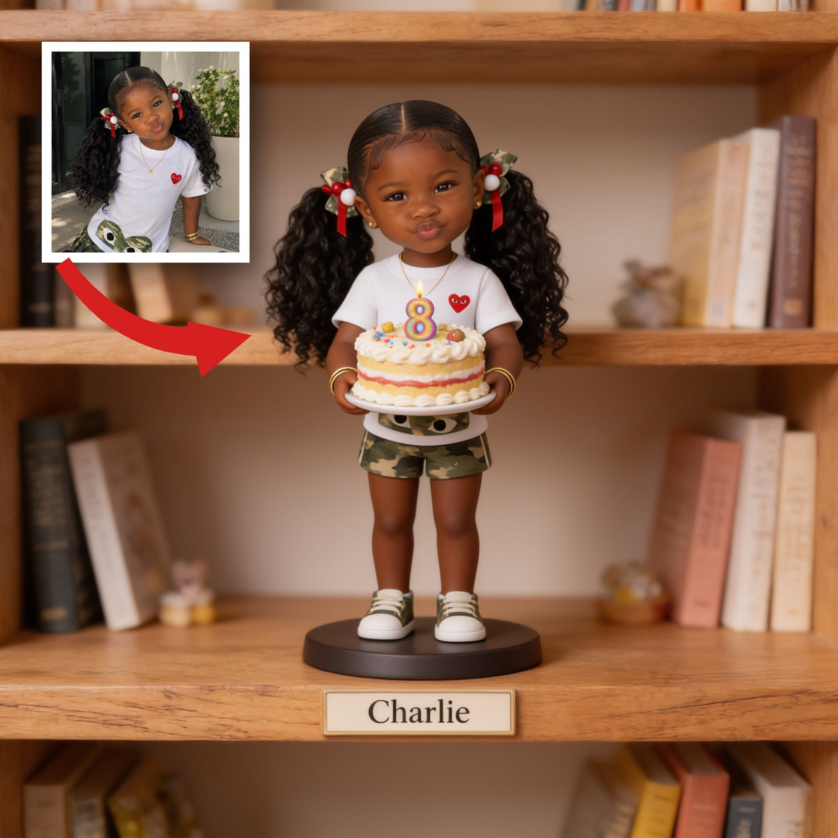 Plaque Acrylique Personnalisée pour le 8ème Anniversaire d'une Petite Fille Noire