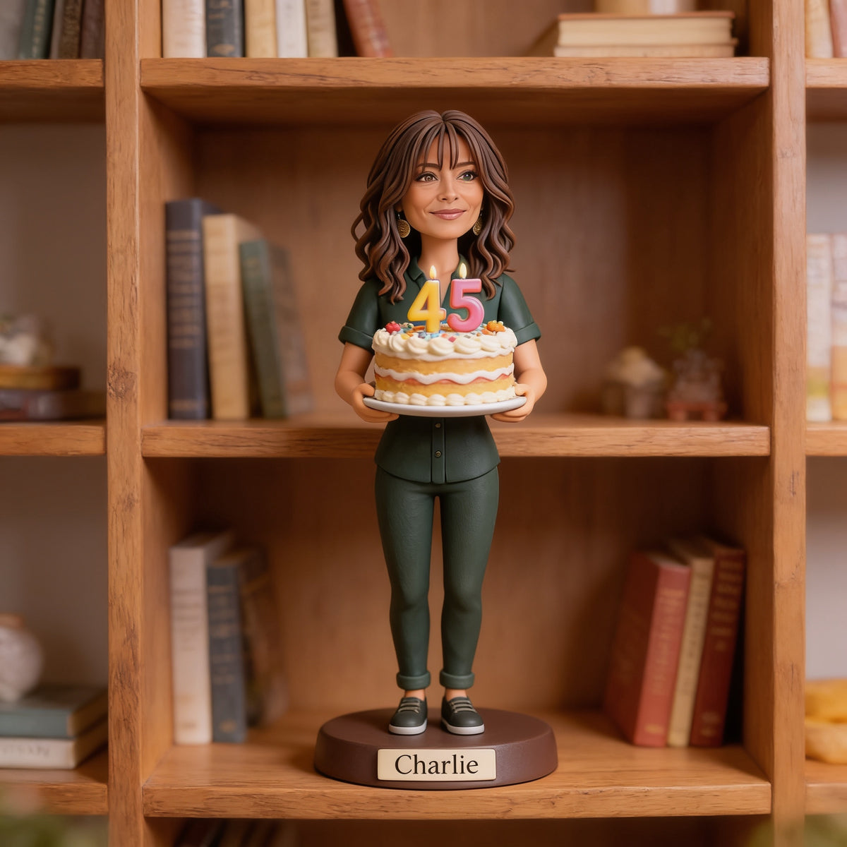 Personalized 45th Birthday Middle-Aged Latina Woman Custom Shaped Acrylic Plaque