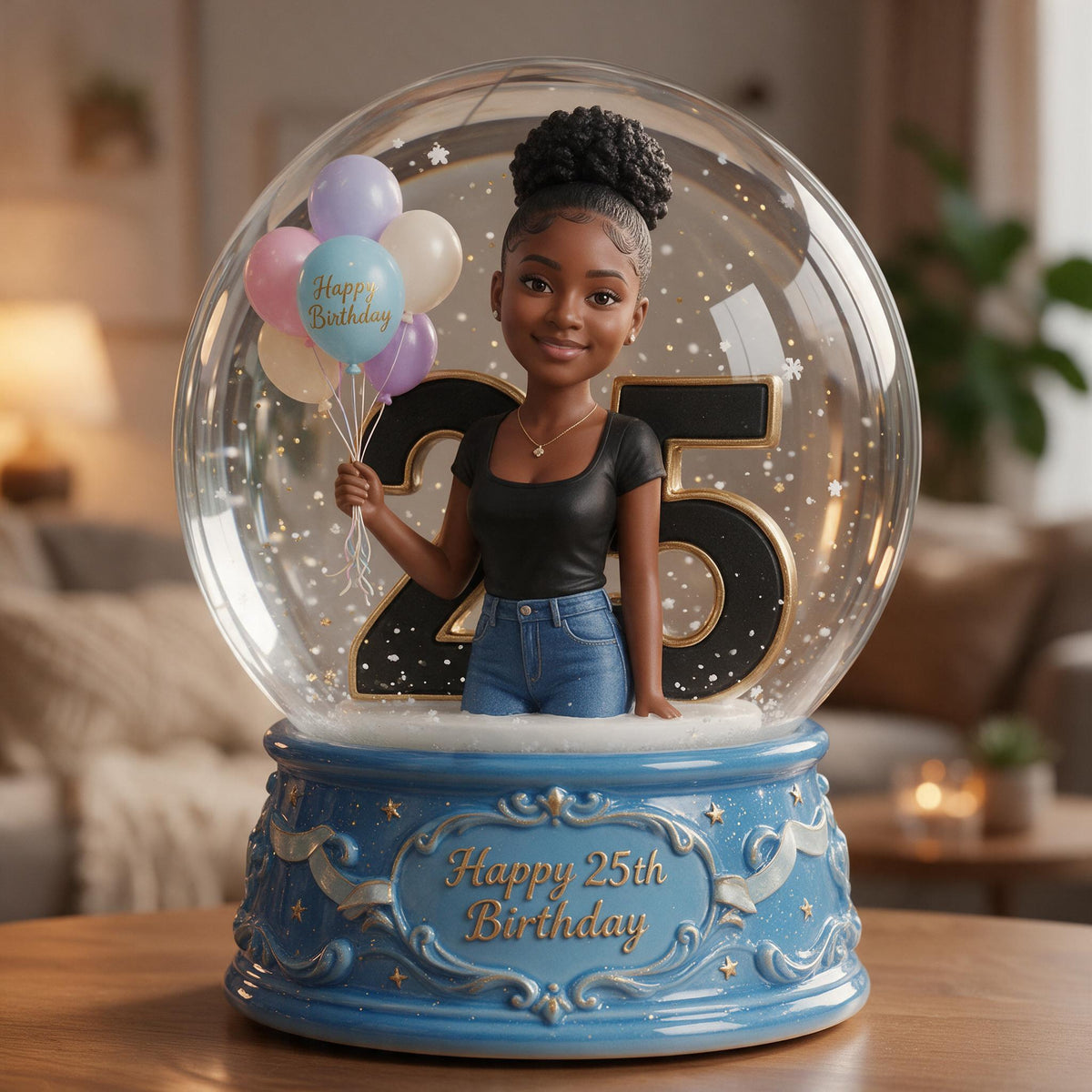 Personalized 25th Birthday Black Woman Acrylic Plaque Birthday Keepsake