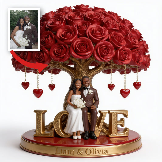Custom Photo Wedding Black Couple Shaped Acrylic Plaque, Husband Wife Romantic Gift