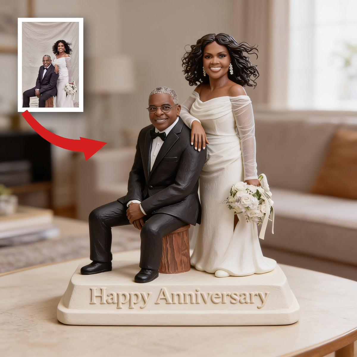 Plaque Acrylique Personnalisée 20e Anniversaire de Mariage Couple Noir 2006