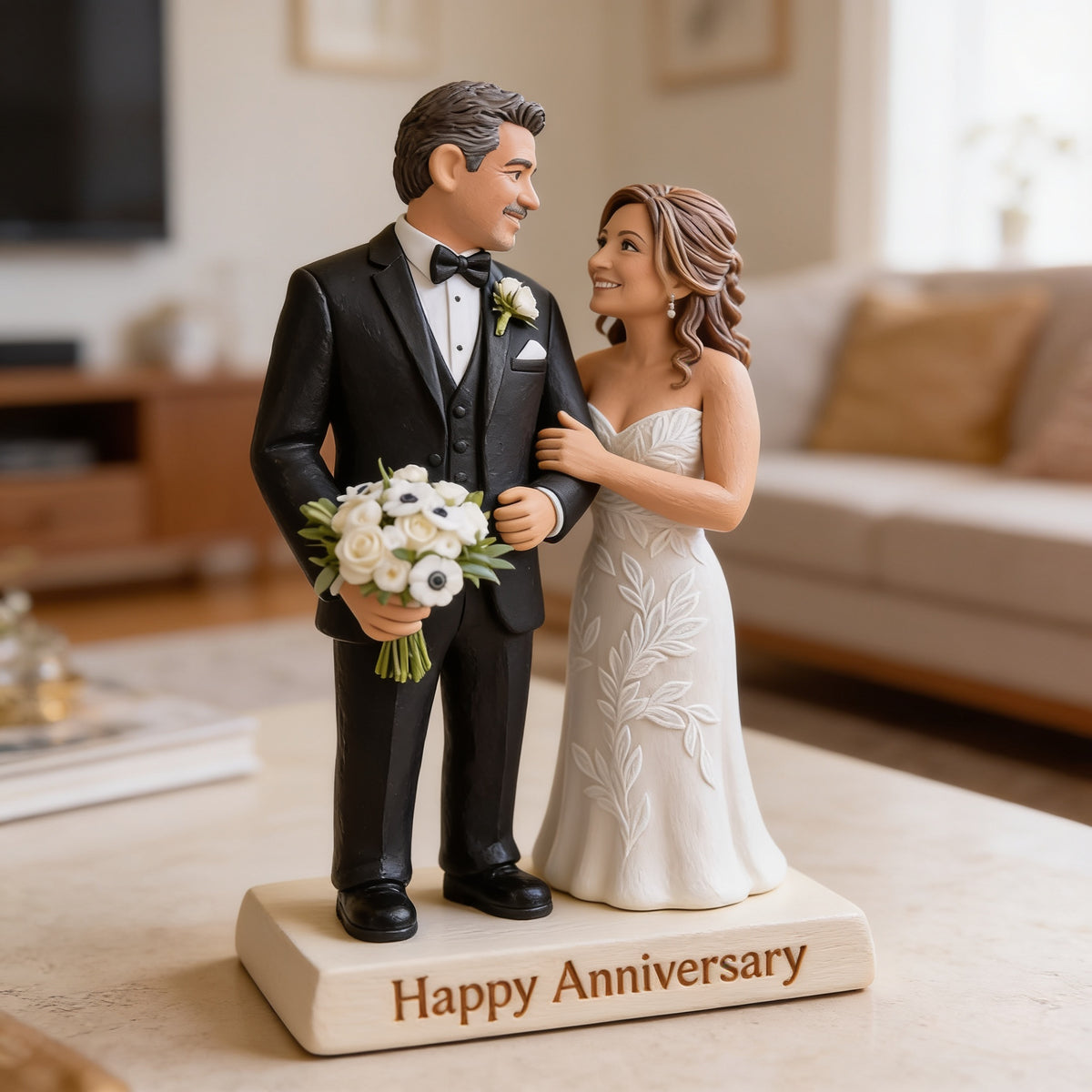 Plaque Acrylique Personnalisée 20ème Anniversaire de Mariage Couple Latino